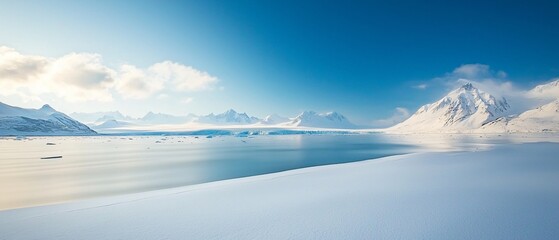 Majestic glacier panorama arctic region nature photography serene environment wide-angle viewpoint