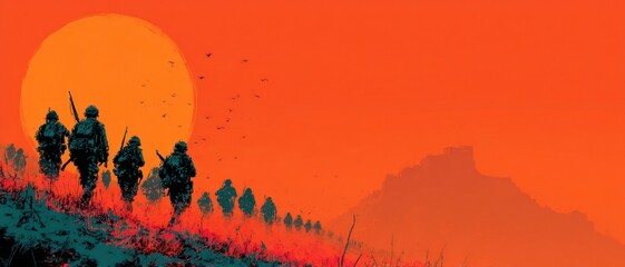 Kargil Vijay Diwas illustration poster, honoring soldiers on 26 July