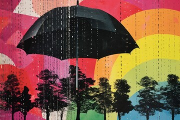 Summer rain art plant tree.