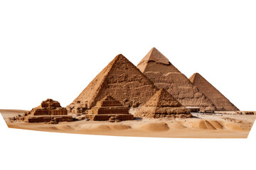 Ancient Egyptian pyramids stand majestically in the desert, a timeless symbol of history and culture