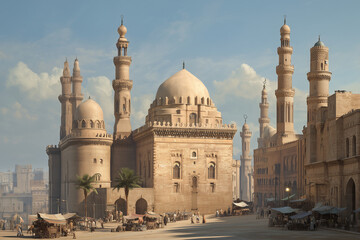 Meczet pośrodku miasta – Kair, Egipt.