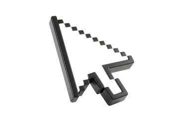 Retro 3d pixel mouse cursor icon illustration isolated on transparent background By Andy March