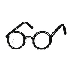PNG Minimalist sketch of round glasses.