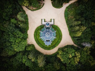 Schwarzenberg tomb Domanín – aerial drone top view 