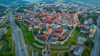 Sunset panorama of Bardejov in Slovakia