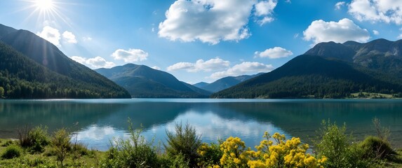 mountain lake in the alps