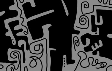 Minimal abstract image for printing. Picture for modern interiors. The picture is painted by hand on a tablet.