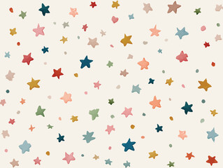 Beztroski wzór z kolorowymi gwiazdkami