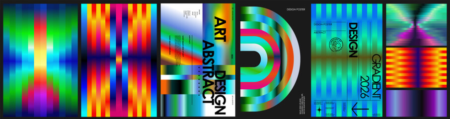 Futuristic abstract gradient design with vibrant neon colors, geometric shapes, and modern typography for posters, album covers, digital art, branding, and creative background 