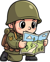 brave little soldiers journey a whimsical cartoon adventure, isolated on transparent background