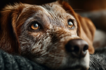 Zbliżenie na pyszczek i oczy pieska – detal portretowy