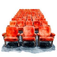 Scottish Indie Theatre, watercolor clipart vector, isolated on a white background.