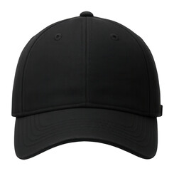 Black baseball cap isolated on a plain background.