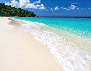 Tropical beach with turquoise water and white sand