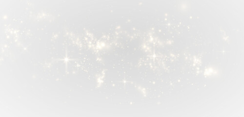 Golden glitter curve with radiant sparks and glowing dust. PNG festive overlay effect,