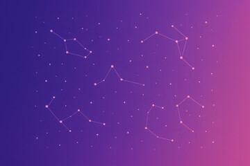 Minimalist Violet to Rose Constellation Gradient Background