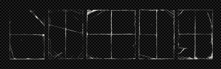 Grunge square and rectangle folded paper frames with creases and wrinkles. Torn paper border with creases collection for poster, mockups and templates. Distressed edge texture overlay for covers.