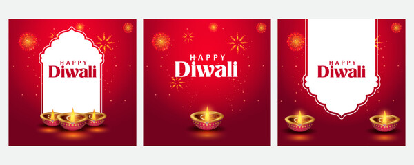 burning diya on Happy Diwali Holiday background for light festival of India