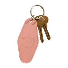 PNG Vintage motel keychain with keys.