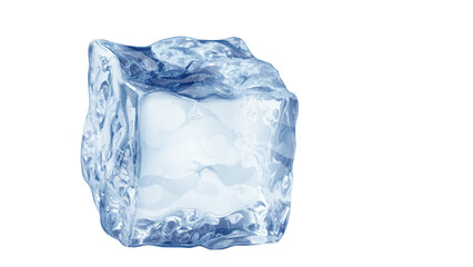 Photorealistic Ice Cube Transparent PNG: Single Cold Square