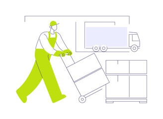 Ship orders to customers abstract concept vector illustration.