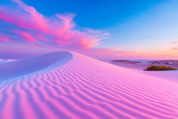 Ethereal Serene Desert Sunset With Pastel Hues
