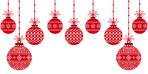 red christmas balls vector eps