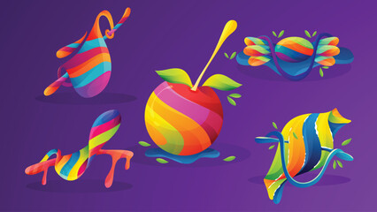 Colorful Abstract Candy Illustration Pack