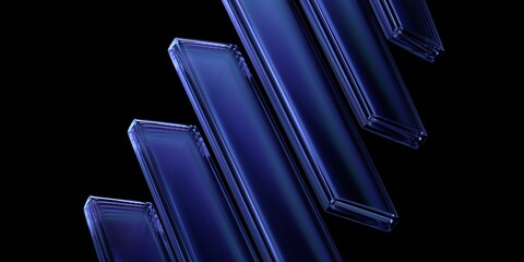 Abstract glass structure, futuristic background design, 3d render