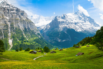 Beautiful mountain Summer landscape of Swiss Alps
