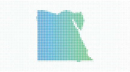 Egypt dotted map in modern halftone style