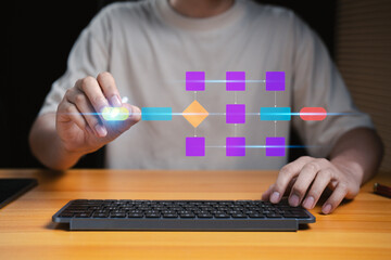 AI low-code workflow automation and SaaS startup creation concept, products, chatbots, and digital tools without traditional coding. innovation, productivity, and AI-assisted entrepreneurship.