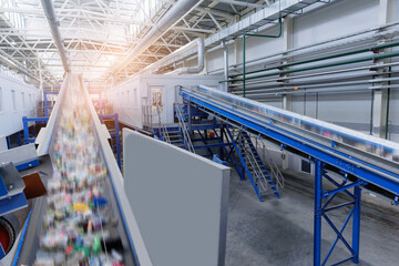 Modern recycling plant conveyor system with focus on industrial waste processing