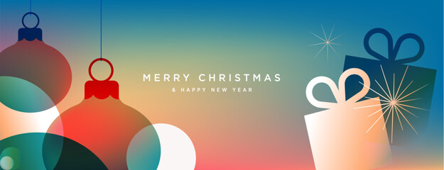 Merry Christmas and Happy New Year. Vector illustration for website banner, social media banner, greeting card, posters, covers, business and marketing material.