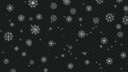 Falling snowflakes winter background for seasonal holiday designs and festive decoration projects