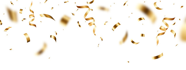 Celebration background, gold confetti border, party banner