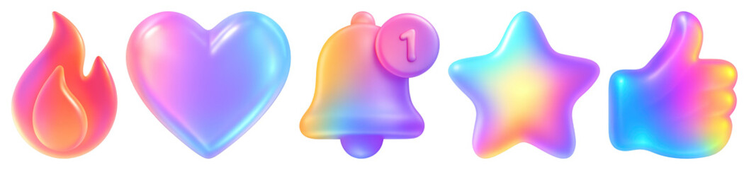 Colorful gradient social media icons.