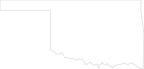 Oklahoma Map Stroke Outline Isolated State of USA Minimalist Vector
