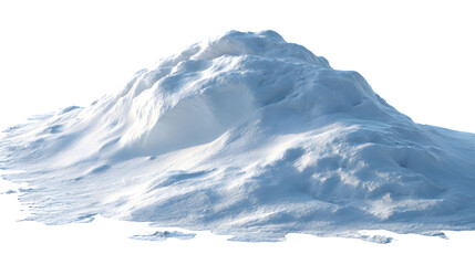 Snowdrift mound with soft shading and texture isolated on white background