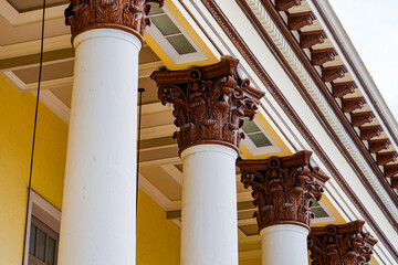 Teatro La Perla (La Perla Theater), the oldest operating theater in Ponce, Puerto Rico - Neoclassical architecture with a six-column entrance with ionic capitals