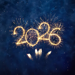Happy New Year 2026 Square creative Greeting card