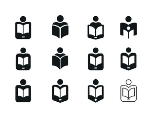 Indie Book Logo Set. Self-published books and indie authors. Ico