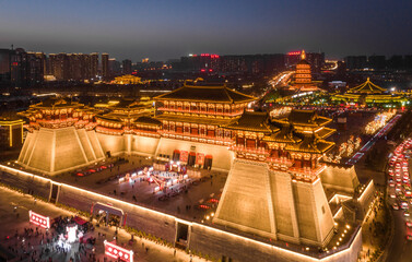 Yingtianmen Gate Luoyang China Aerial Night View