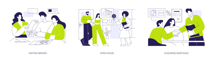 Real estate broker isolated cartoon vector illustrations se