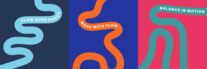 Vibrant abstract poster with flowing shapes in warm colors featuring colorful, fluid wavy lines for a dynamic, modern feel, motivational design typography for creative wall art