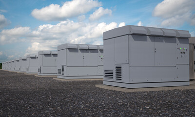 DC Energy Storage System and Power Conversion System.3D Render.