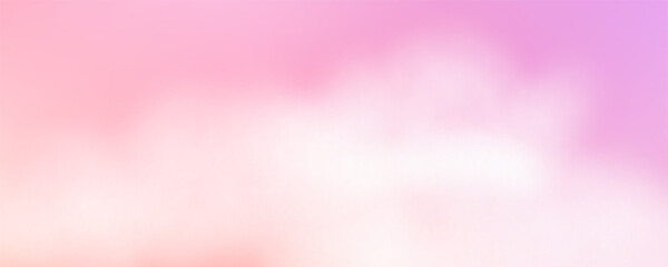 Stunning sunset sky in delicate pink hues blending with golden tones as fluffy clouds drift across the horizon creating a serene atmospheric background. Vector illustration.