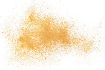 red maca organic powder flying isolated on white, clipping path 