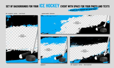 Dynamic Ice Hockey Event Background Design Templates
