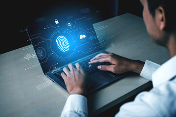 Biometric fingerprint identification and cybersecurity system ensuring secure access, identity verification, cloud data protection, and digital safety Vouch